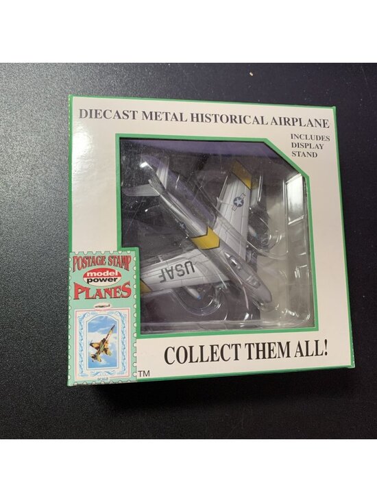 Model Power Other - Model Power 5361-1 F-86 Sabre Jet 1:100 Diecast Postage Stamp Plane NIB Vtg
